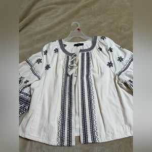 BNWT INC WOMEN LARGE EMBROIDERY JACKET